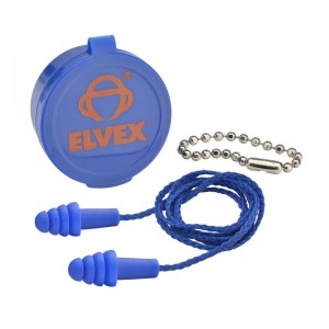 Elvex - QUATTRO™ REUSABLE CORDED EAR PLUGS WITH PLASTIC CASE AND CHAIN, EP-412
