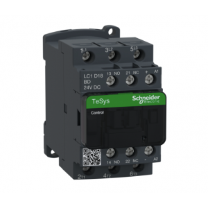 Schneider Electric - TeSys Deca contactor - 3P(3 NO) - AC-3/AC-3e - <= 440 V 18 A - 24 V DC coil