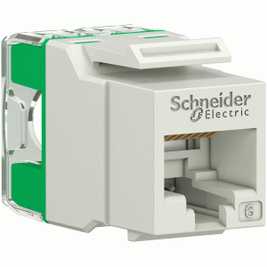 Schneider Electric - Cat. 6, UTP Keystone, Modular Jack, White, VDIB17366USG