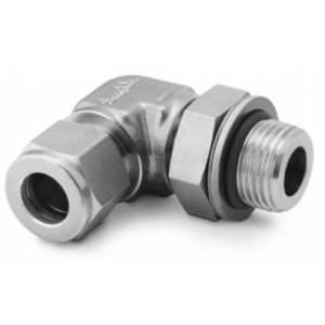 Swagelok - Tube Fittings and Adapters, Male Connectors, Stainless Steel Swagelok Tube Fitting, Positionable Male Elbow, 3/8 in. Tube OD x 3/8 in. Male ISO Parallel Thread, SS-600-2-6PR