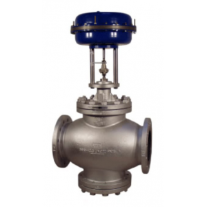 KFM - Pneumatic control valve in two way form with PTFE-V-ring sealing, DN200 EN-GJS-400-18-LT (GGG-40.3), PN 16/25