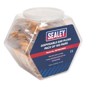 Sealey - Ear Plugs Disposable Pack of 100 Pairs, SSP18D100PK