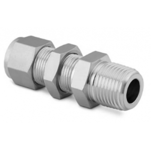 Swagelok - Tube Fittings and Adapters, Bulkheads, Stainless Steel Swagelok Tube Fitting, Bulkhead Male Connector, SS-600-11-43/8 in. Tube OD x 1/4 in. Male NPT, 